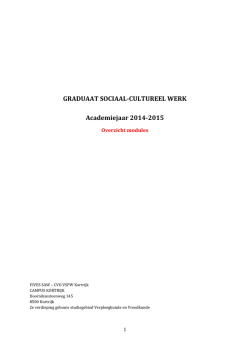 GRADUAAT SOCIAAL-CULTUREEL WERK