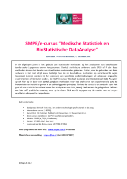SMPE/e-‐cursus “Medische Statistiek en BioStatistische DataAnalyse”