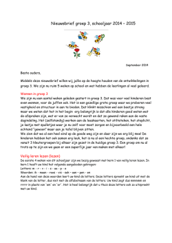 Groep 3 Nieuwsbrief 1