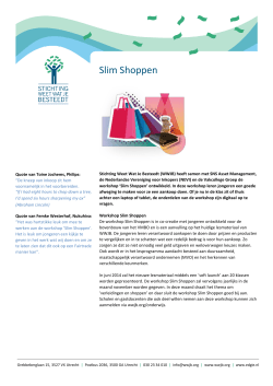 Factsheet Slim Shoppen - Stichting Weet Wat Je Besteedt