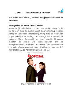 GRATIS SNS ZOMERBIOS DRONTEN Met dank aan AVPRO