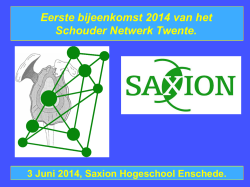 Eerste bijeenkomst 2014 van het Schouder Netwerk Twente.
