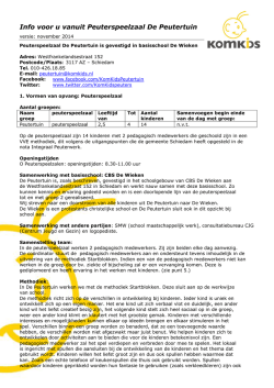Info voor u van Peutertuin