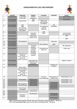 Jaarkalender 2014 - 2015 voor ouders