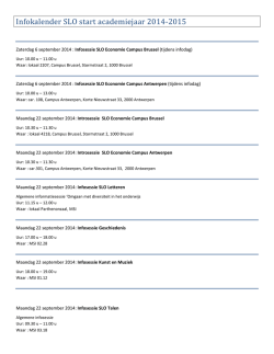 Kalender infomomenten SLO 2014-2015
