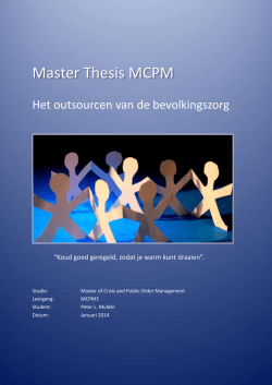 Het outsourcen van de bevolkingszorg