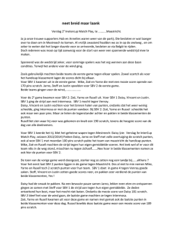 een verslag van de coach - Sittardse Bowling Vereniging