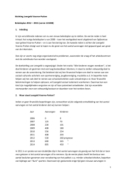 1 Stichting Leergeld Voorne-Putten Beleidsplan 2012 – 2015 (versie
