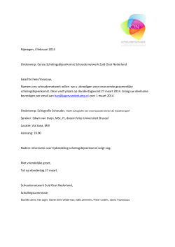 Nijmegen, 4 februari 2014 Onderwerp: Eerste Scholingsbijeenkomst