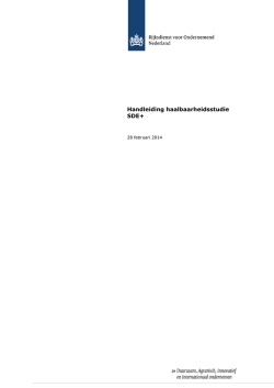Handleiding haalbaarheidsstudie SDE+