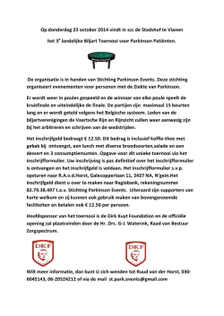 Op donderdag 23 october 2014 vindt in scc de Stadshof te Vianen