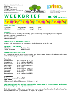 Weekbrief 6 - OBS Het Overbos