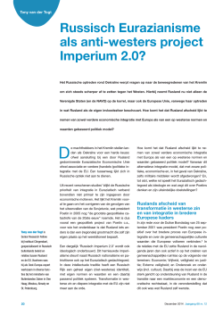 Russisch Eurazianisme als anti-westers project Imperium 2.0?