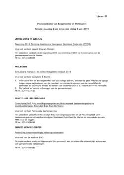 Parafenbesluiten van week 23 (2 juni - 6 juni ) 2014