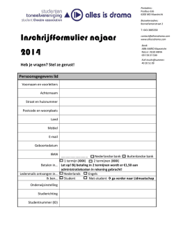 Inschrijfformulier najaar 2014