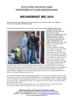 nieuwsbrief mei 2014 - Stichting Noodopvang Papendrecht