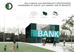 een clubhuis van hergebruikte zeecontainers waarbinnen de