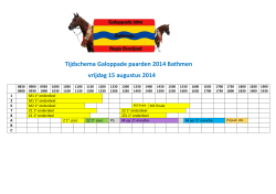 Tijdschema Galoppade paarden 2014 Bathmen vrijdag 15 augustus