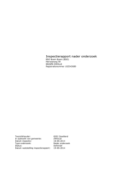 Inspectierapport nader onderzoek