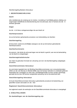 Interne klachtenregeling - Logo Beekers advocatuur