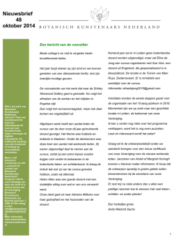 Nieuwsbrief 48 oktober 2014 - Vereniging van Botanisch