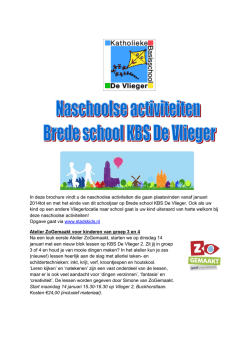 In deze brochure vindt u de naschoolse activiteiten