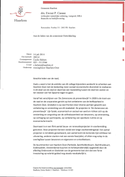 brief van Ewout Cassee d.d. 17 juli 2014 inzake woningbouw