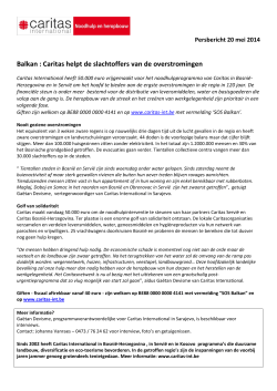 Balkan : Caritas helpt de slachtoffers van de overstromingen