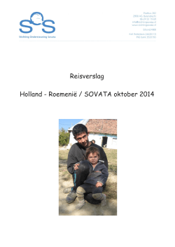 reisverslag oktober 2014 in PDF - Stichting Ondersteuning Sovata