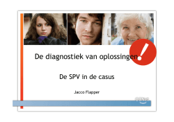 De diagnostiek van oplossingen, de SPV in de