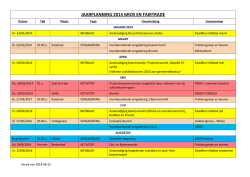 JAARPLANNING 2014 GROS EN FAIRTRADE - GROS
