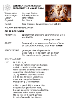 ds. Jaap Koning Ambtsdrager: Fr&eacute;derique Lucas Lector