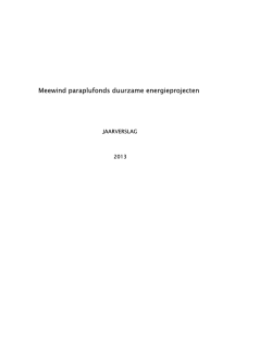 Jaarverslag 2013 van Meewind paraplufonds duurzame
