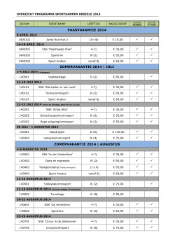 Page 1 OVERZICHT PROGRAMMA SPORTKAMPEN HERZELE