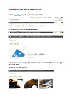 HANDLEIDING: HOE BESTEL IK ONLINE VIA WWW
