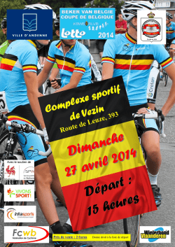 Dimanche 27 avril 2014 D&eacute;part : 15 heures