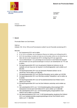 Besluit van Provinciale Staten