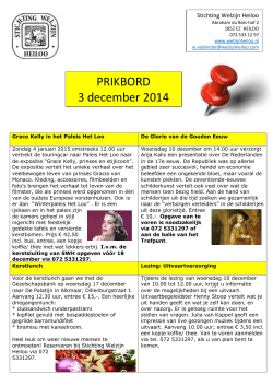 PRIKBORD 3 december 2014 - Stichting Welzijn Heiloo
