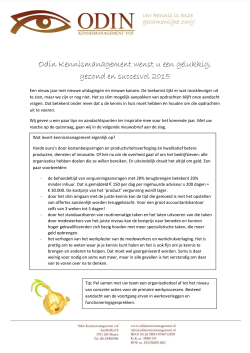 Nieuwsbrief Januari - Odin Kennismanagement Organisatie