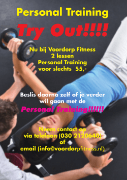 Try Out!!!! - Voordorp Fitness