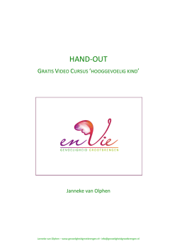 HAND-‐OUT - Gevoeligheid Grootbrengen