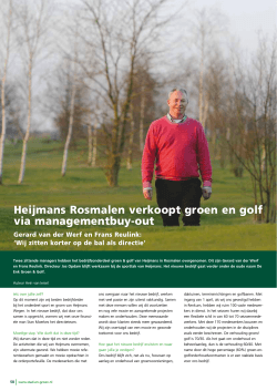 Heijmans Rosmalen verkoopt groen en golf via managementbuy-out