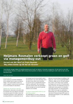 Heijmans Rosmalen verkoopt groen en golf via managementbuy-out