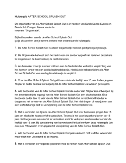 Huisregels AFTER SCHOOL SPLASH OUT