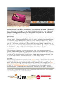 Doe mee aan OUT-of-the-BIEB en win een reisbeurs naar het