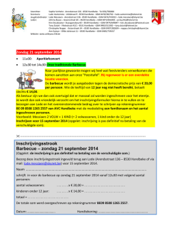Inschrijvingsstrook Barbecue &ndash; zondag 21 september