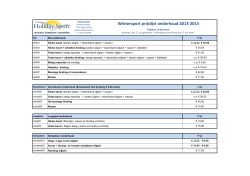 Wintersport prijslijst onderhoud 2013-2014