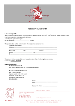 reservation form - European Championships For Arabian Horses 2014