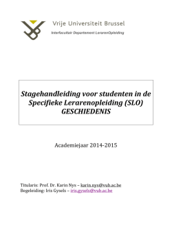Handleiding m.b.t. de stages voor studenten cultuur