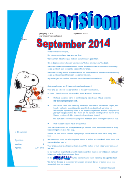 Marisfoon nr. 1 - september 2014